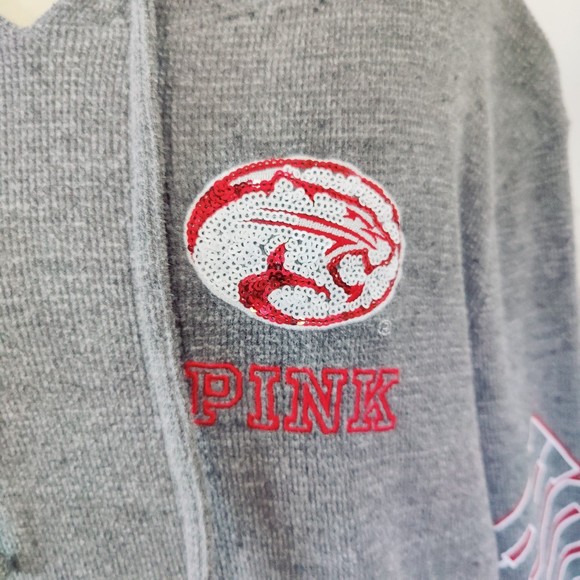 Y2K Victoria's Secret PINK University of Houston Cougars Sequin Hoodie - Picture 2 of 6